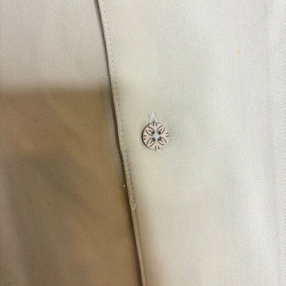 Tommy Bahama Mens Size Large Button up Shirt 100% Silk Yellow Short Sleeve - Picture 5 of 9